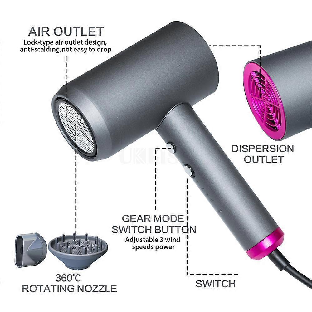 Professional Hair Dryer Infrared Negative Ionic Blow Dryer Hot Cold Wind Salon Hair Styler Tool