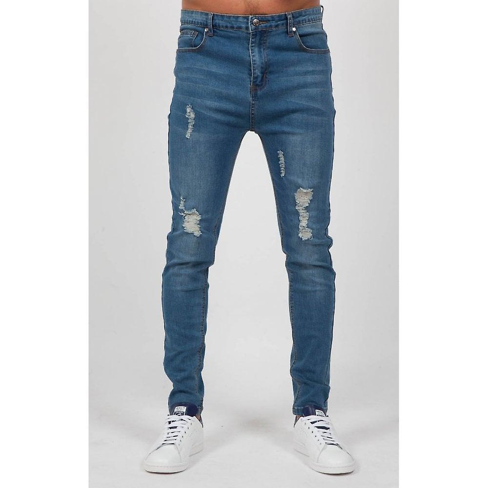 drop crotch tapered jeans