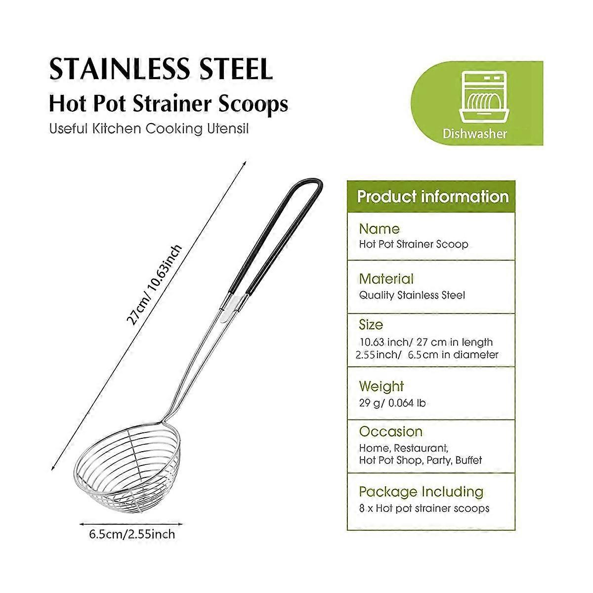 Hot Pot Strainer Scoops Stainless Steel Hot Pot Strainer Spoons Mini Mesh Skimmer Spoon