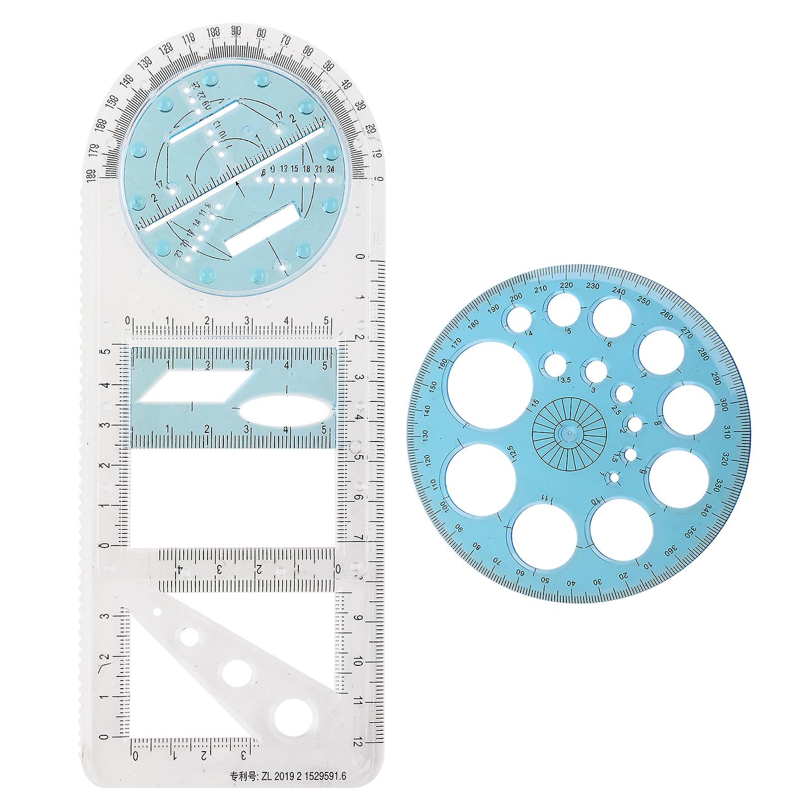 Geometric Rulers Mathing Drafting Tools Kit Multifunctional Geometric Templates