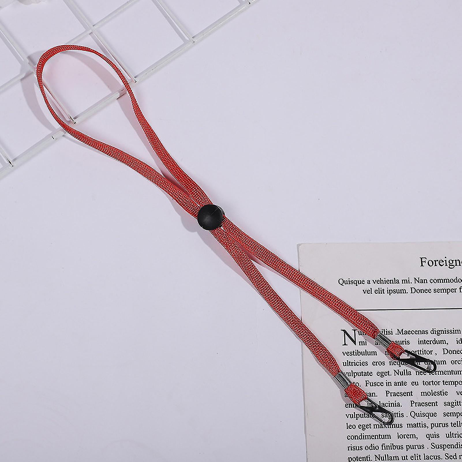 Flexible Windproof Hat Straps Removable Windproof Hat Chin Cord Anti Lost Strap with ClipsRed