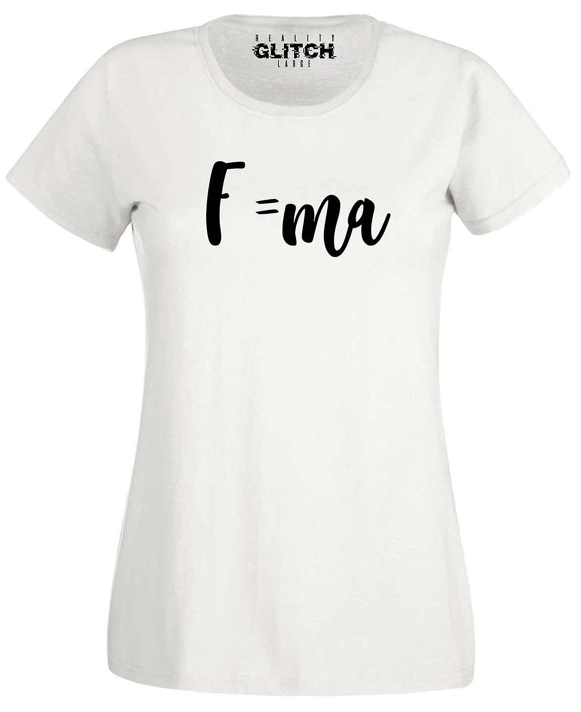 Reality Glitch Newton's Law Of Motion Equation Womens T-shirt