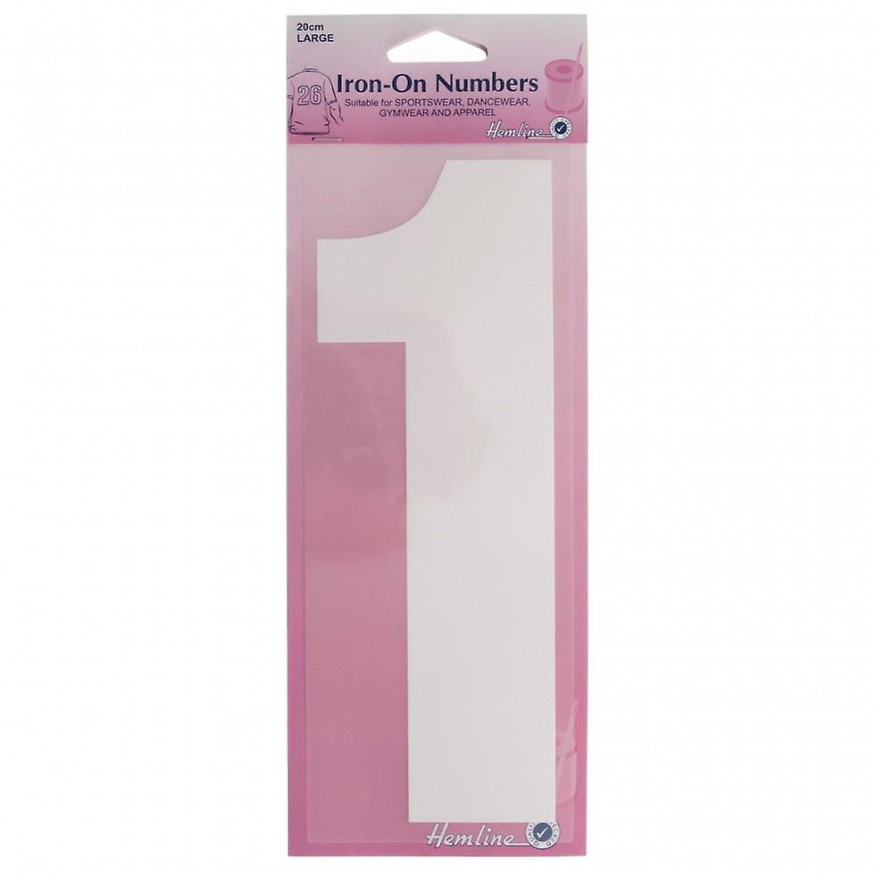 Hemline Number Patch Motif  White Number 1 - each