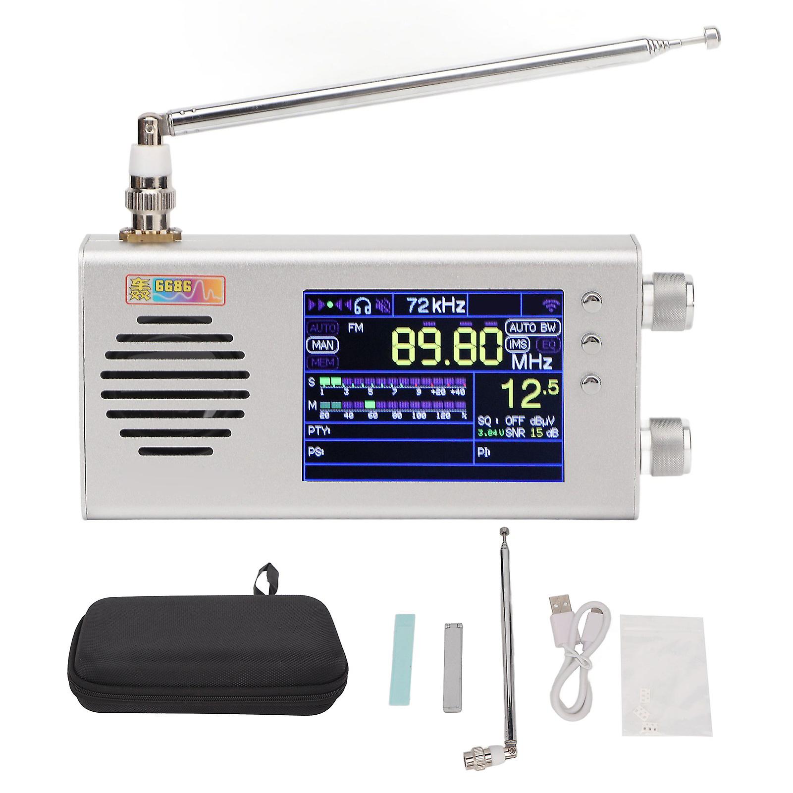 Portable Full Band Radio Receiver with 3.2" LCD, Dual Stereo Speakers, AM/FM/SW