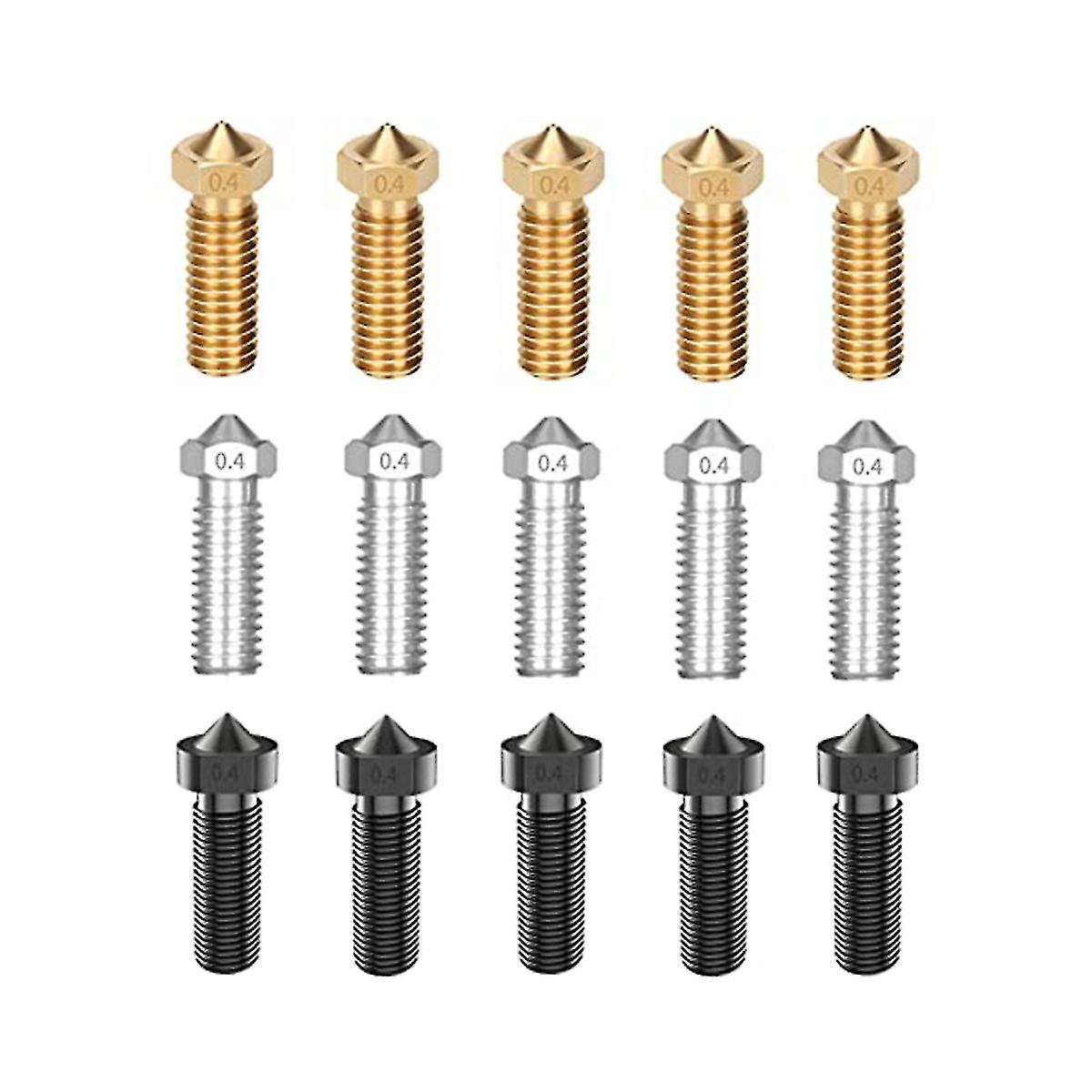 15-teiliges Düsen-Kit für Vyper, 3D-Druckerteile gehärteter Stahl / Edelstahl / Messing 0,4 mm Düsen Ki