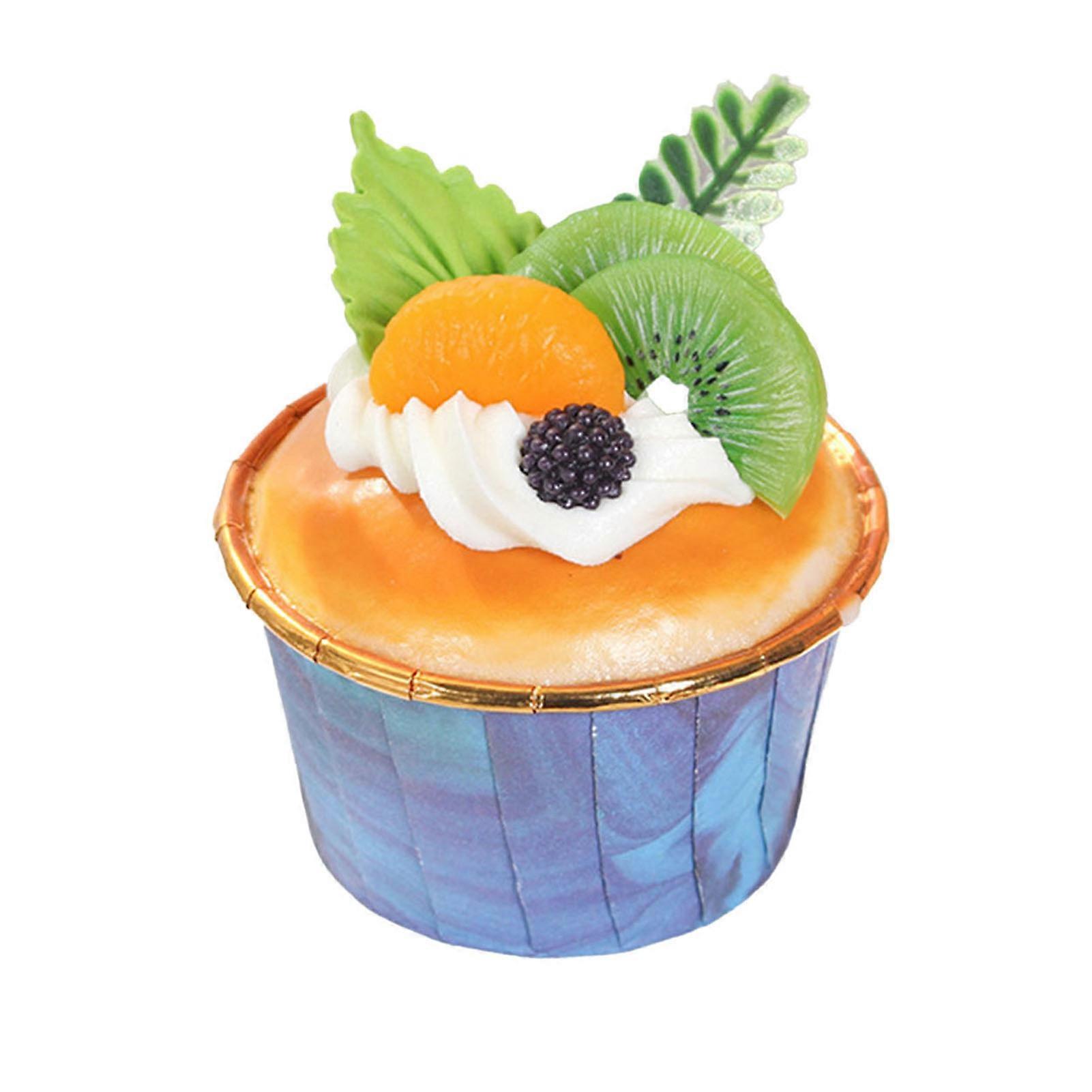 6Pcs Artificial Fake Cupcake Decorative Simulation Cupcake Model for Display Kitchen Decoration Photography Props 