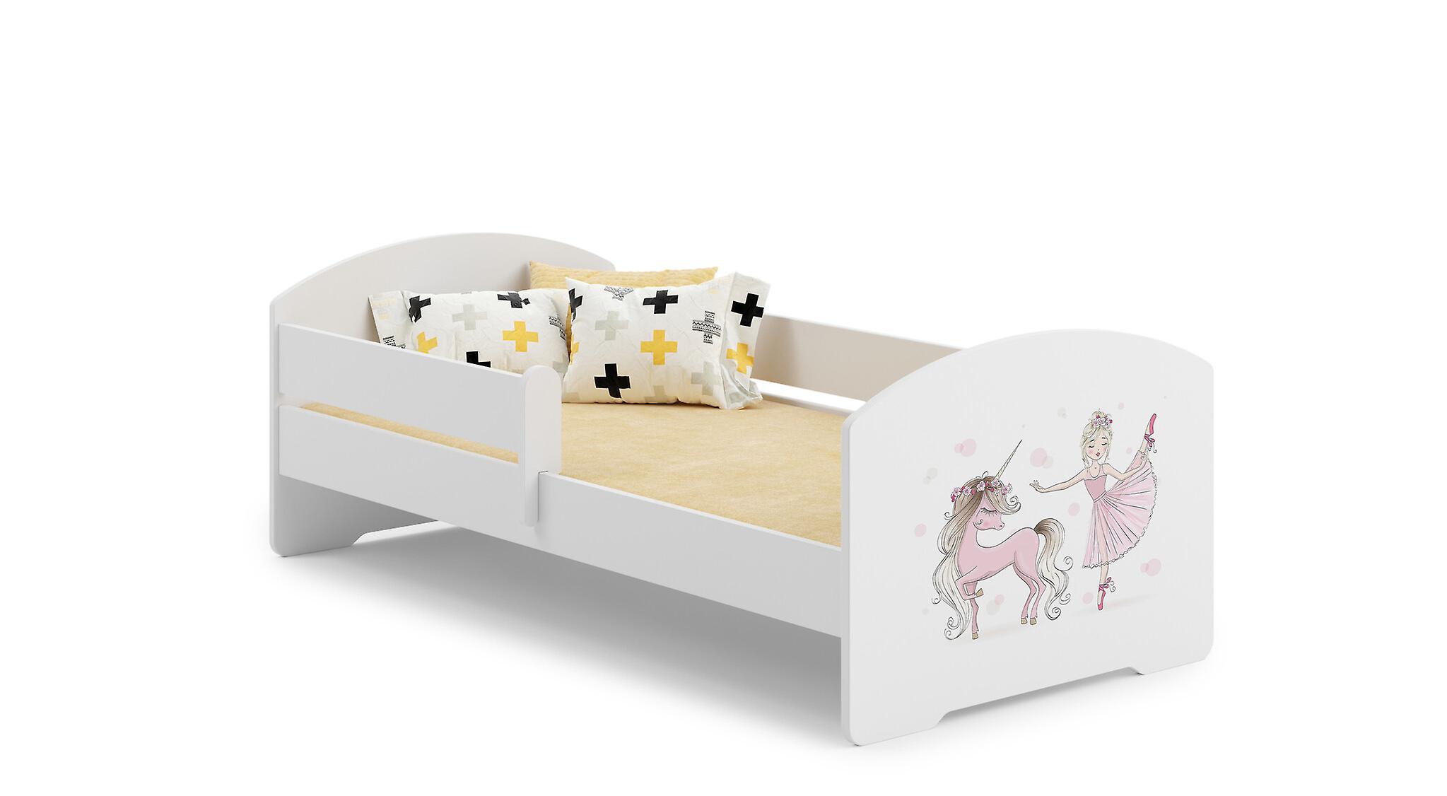 Cama infantil - com colchão &cerca - 160x80 cm - unicórnio & fada