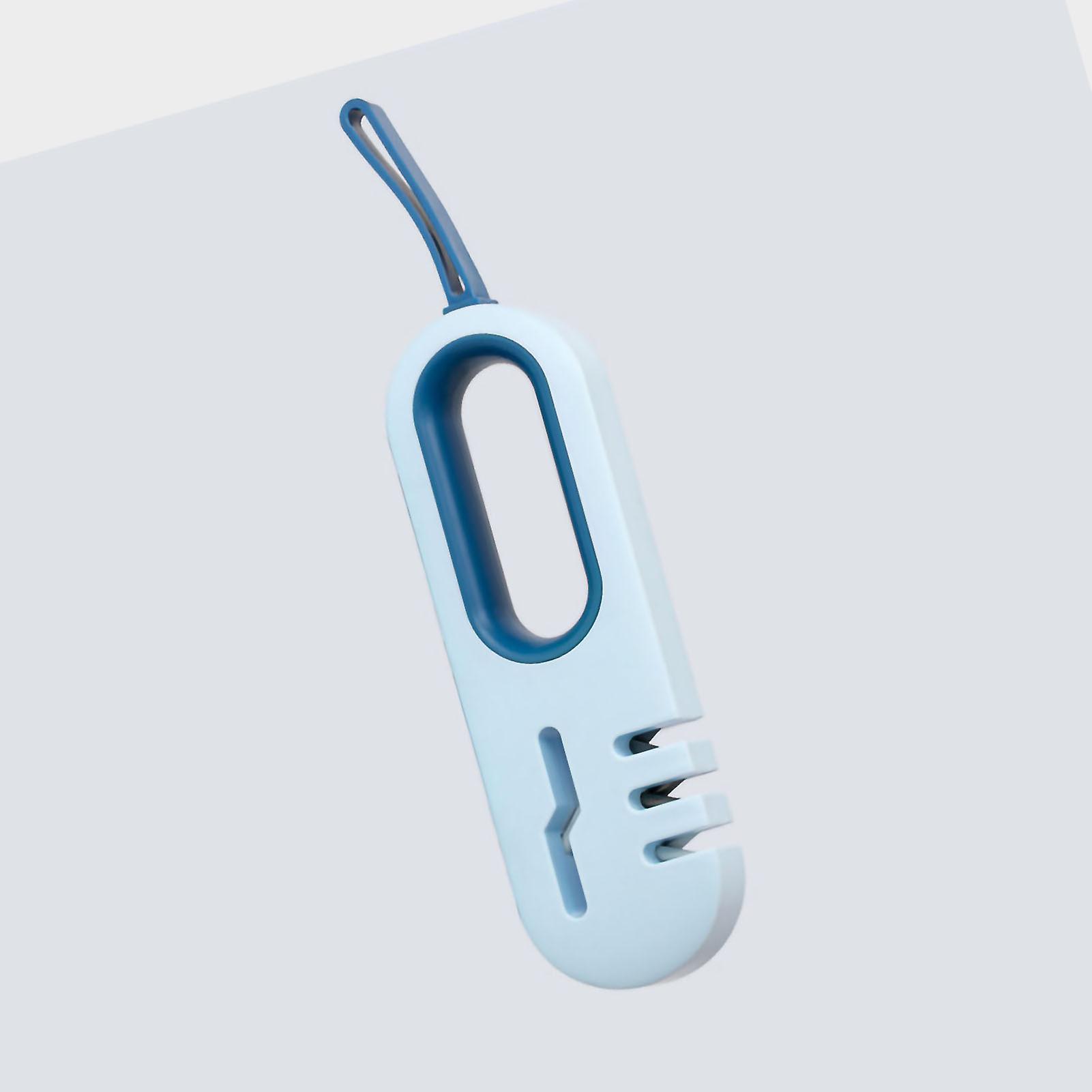 Kitchen Knife Sharpener Fine Scissor Sharpening Device Fast Portable Handheld Hanging Design Blue 