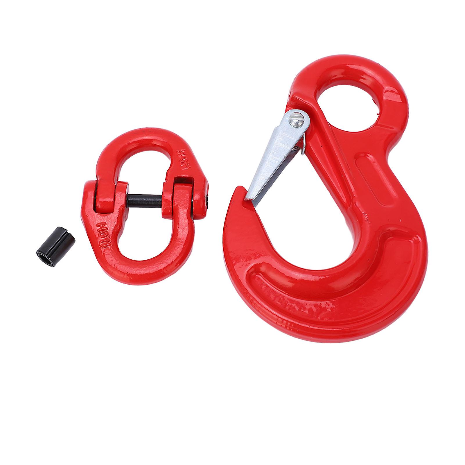 3.15 Tons Lifting Hook with Latch Eye Sling Hook Double Ring Buckle Set Crane Hoisting Hardware 
