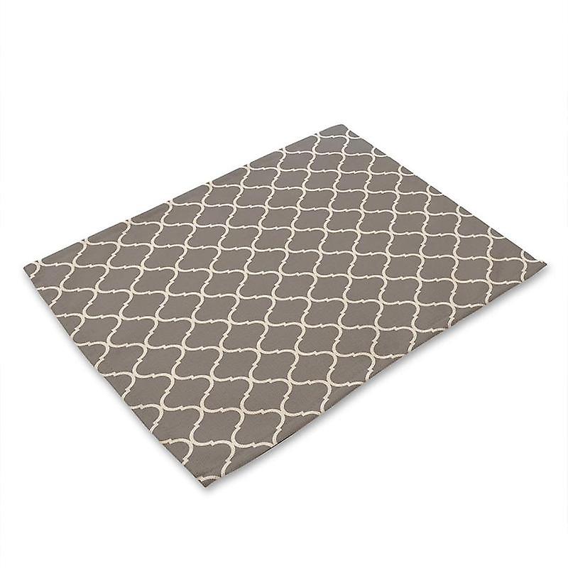 (A)$Geometric printed cotton and linen western-style placemat