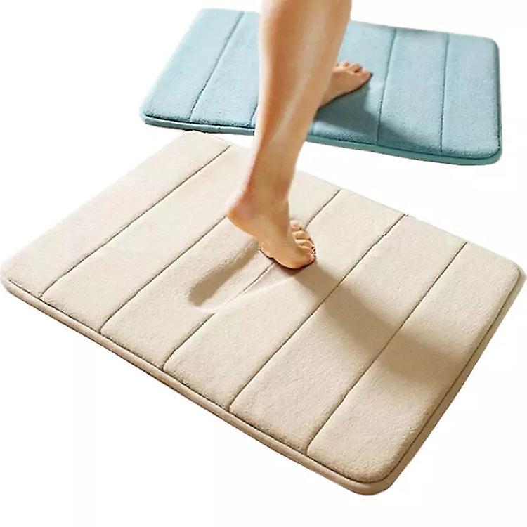 Bath Mat Non Slip Absorbent Shower Bathroom Rug Carpet Coral Fleece Stripes