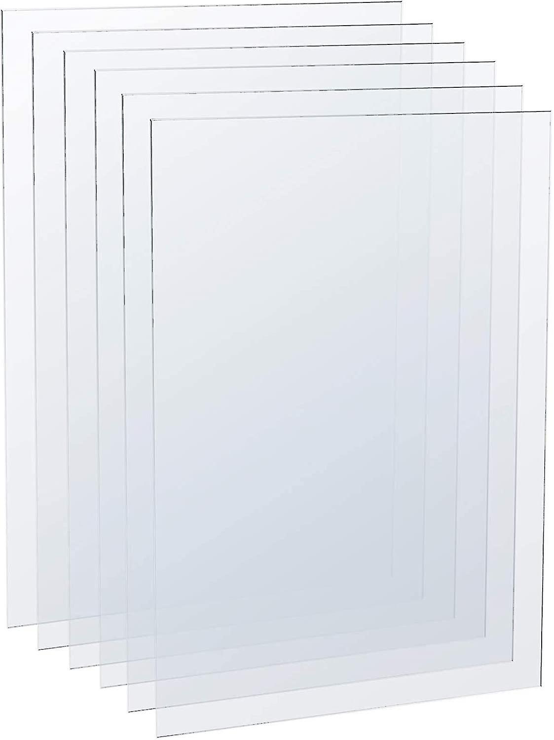 6 Pcs Clear Acrylic Sheets, Plastic Perspex Sheets, Transparent Plexiglass Panels Boards Sheets For Picture Frame Glass Replacement, Display Projects