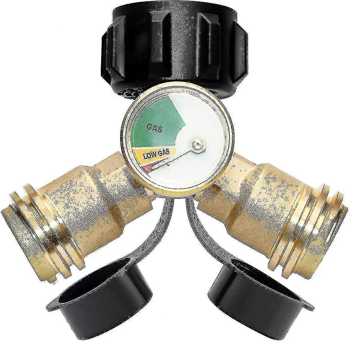 Divisor Barsinfi, tanque de propano y adaptador divisor, con instrumento, adaptador de GLP de 2 vías Tee Joint