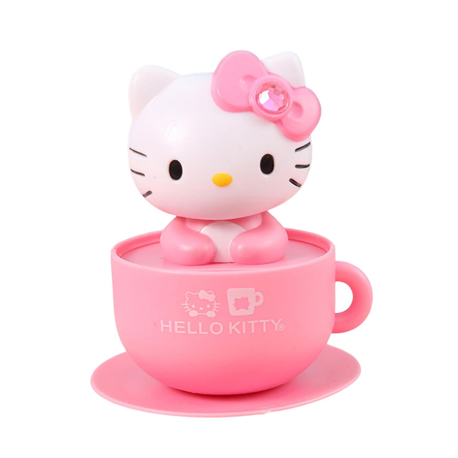 Solar Powered Shaking Head Car Ornament Ornament Decoration Statue Dashboard Pink Kitty