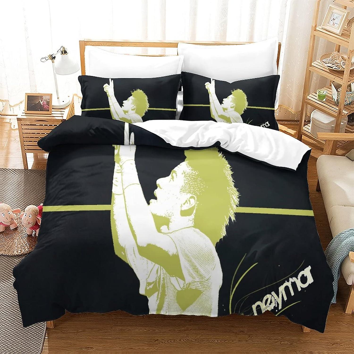 Neymar 3D pussilakana, peittopeitto vuodevaatteet, polycotton Neymar World Cup jalkapallotähti peitto sänkysetti, pojat ja tytöt kuningas
