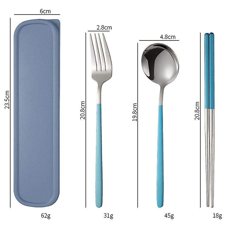 4pcs/set Portable Tableware Multifunction Cutlery Fork Spoon Chopsticks Indoor Outdoor Tableware Set