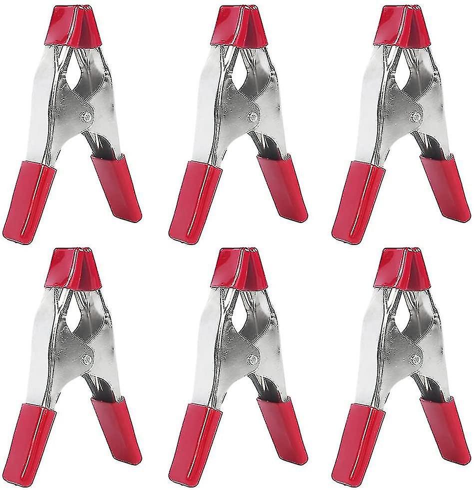 6-Pack 4-Inch Metal Spring Clips with Rubber Coating