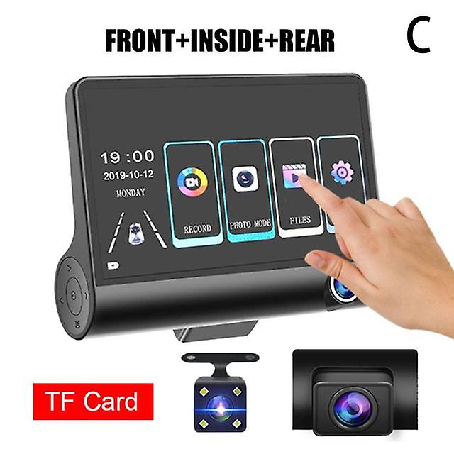 Car Dvr 3/2 Cameras Lens 4.0 Inch Camera Dual Lens Dvrs Auto Rearview Cam Recorder Camera With Recorder Video M1e9