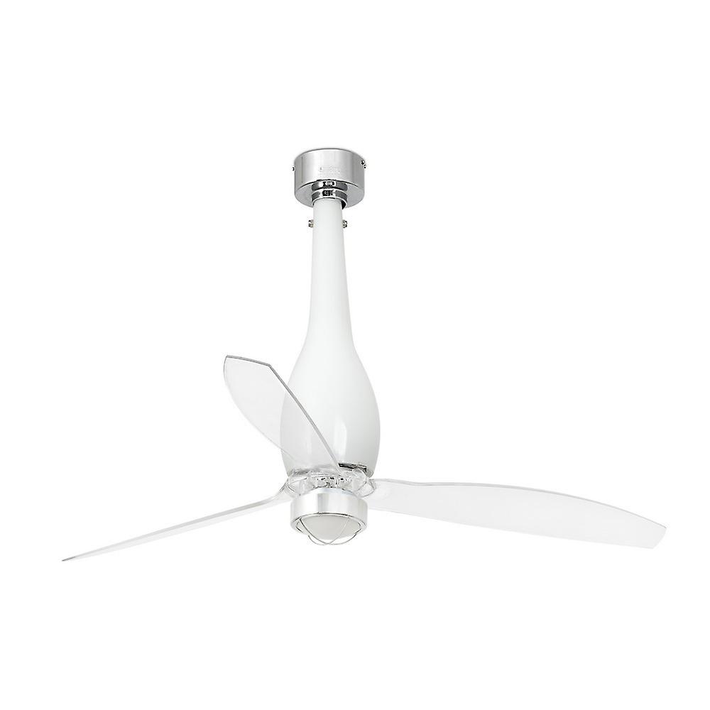 Eterfan LED Shiny White, Transparent Ceiling Fan with DC Motor, 3000K