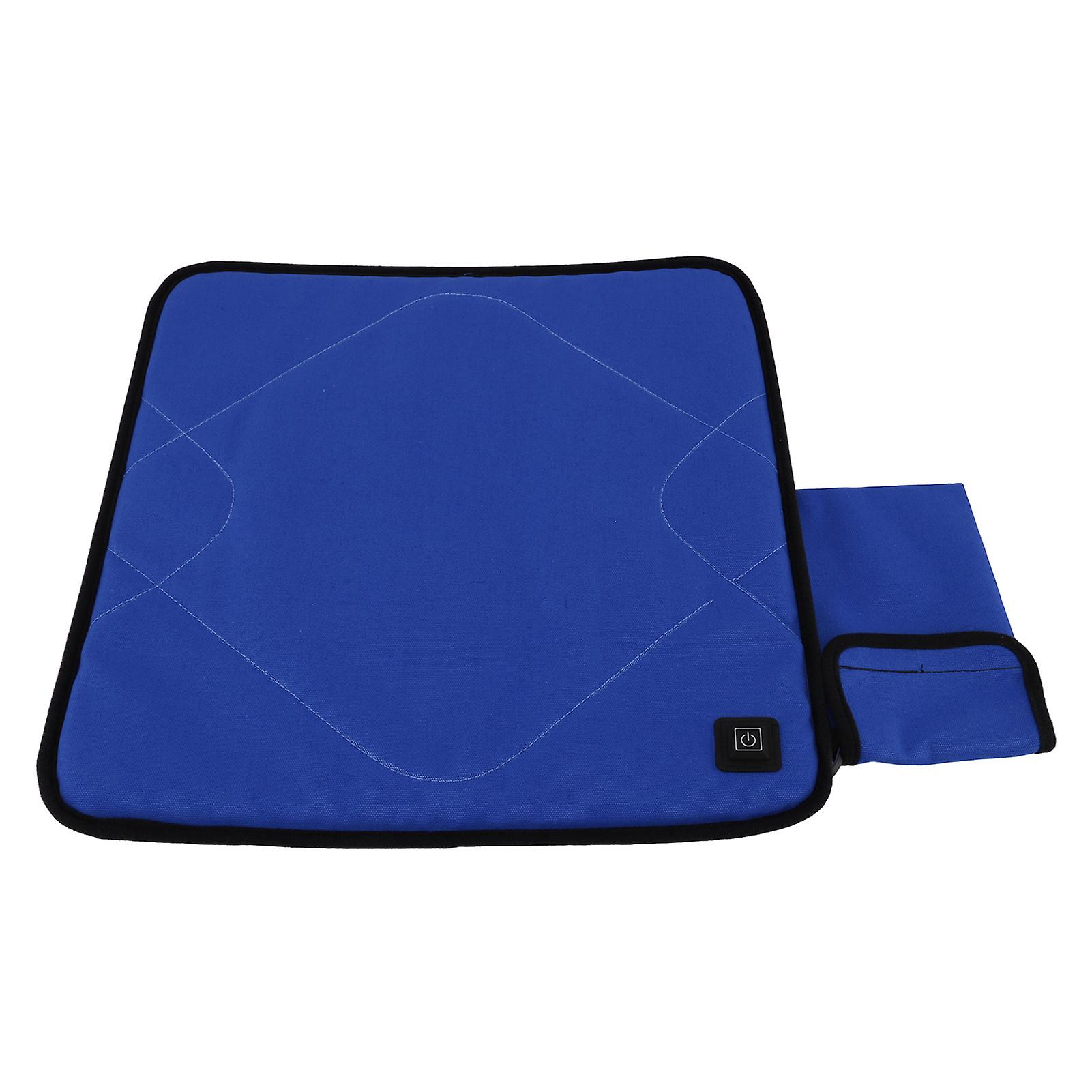 Portable Heated Seat Cushion Adjustable Temperature USB Heating Seat Cushion for Autumn Winter Camping Fishing Sapphire Blue