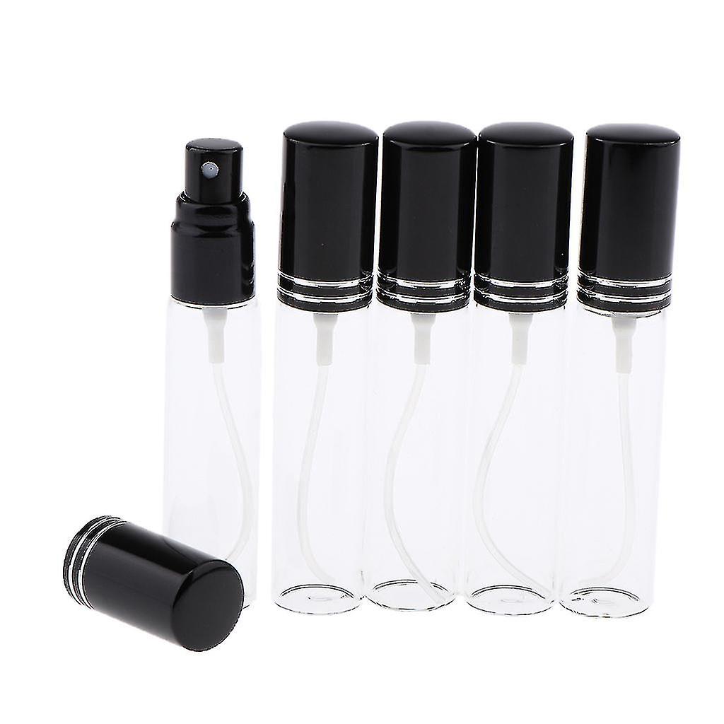 5 Pieces 10ml Empty Refillable Glass Perfume Spray Bottles Vials - Black, 8.71.7cm