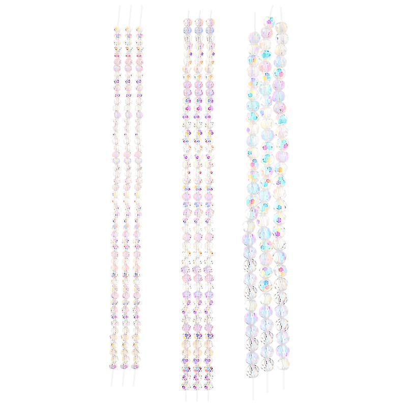 9pcs Transparent Crystal Beads