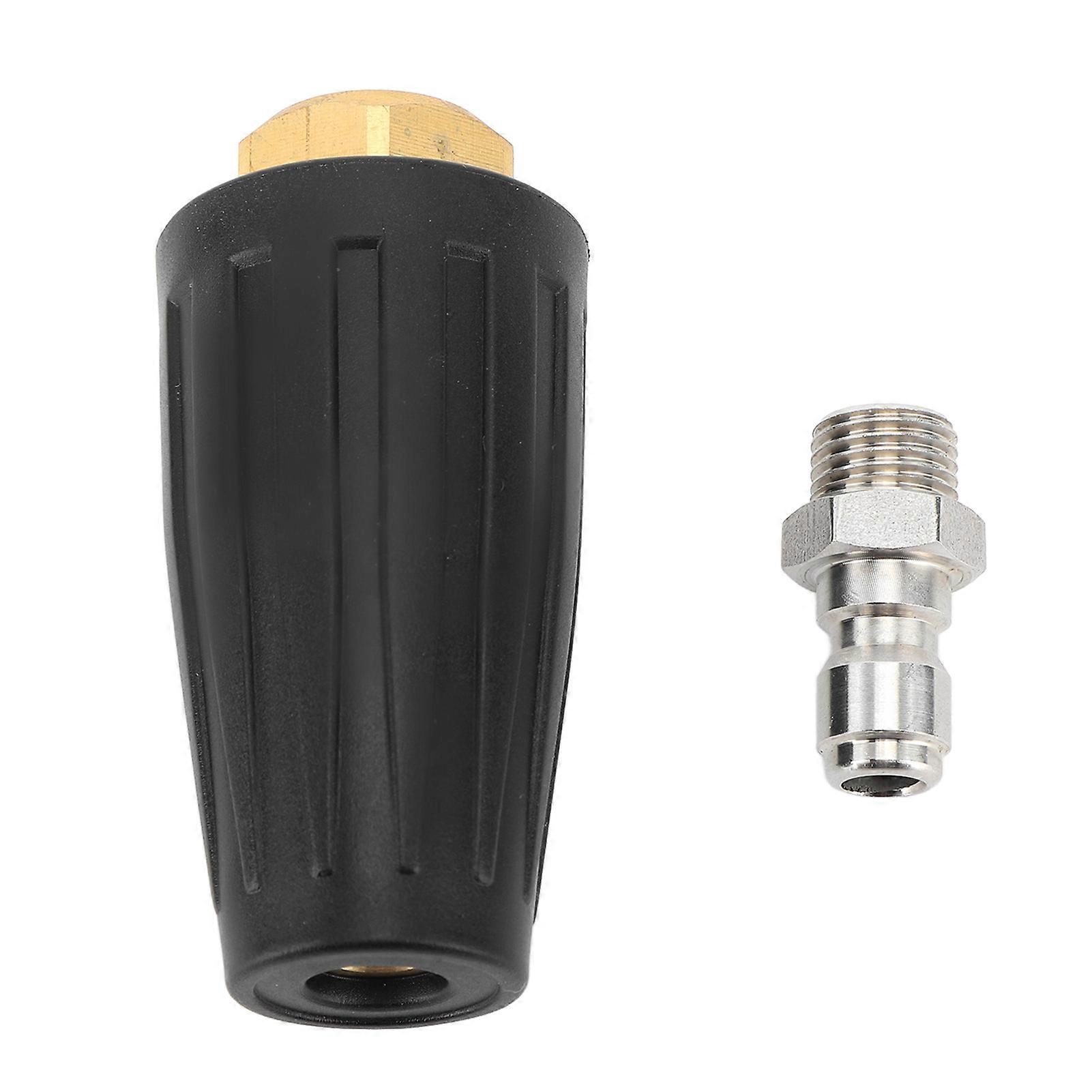 Pressure Washer Turbo Nozzle 1/4in Quick Connect Ceramic Core Copper 3000psi Rotating Turbo Nozzle Black