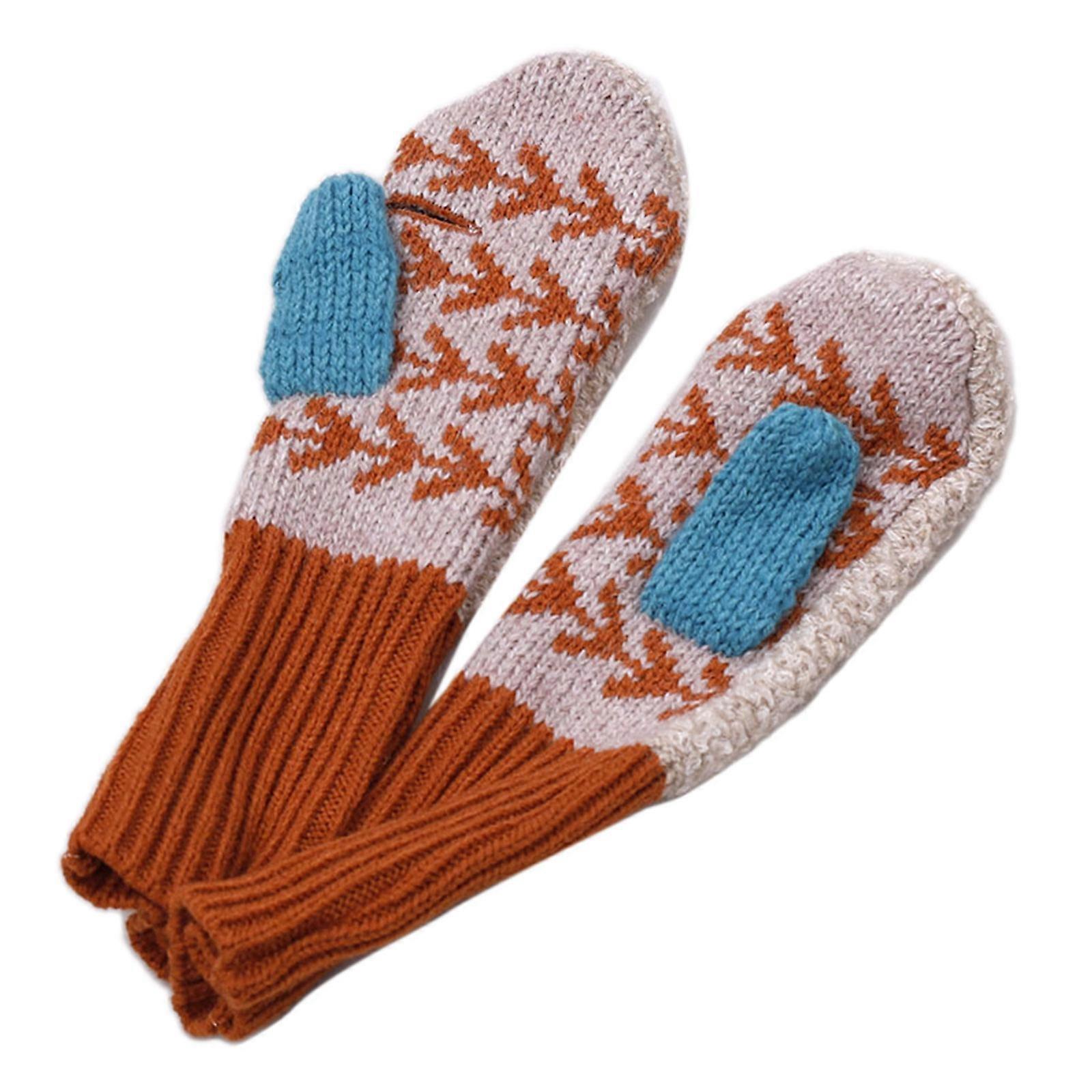  Tjocka vantar Vinterhandskar Pekskärm Stickade Handskar Elastisk manschett Virkning