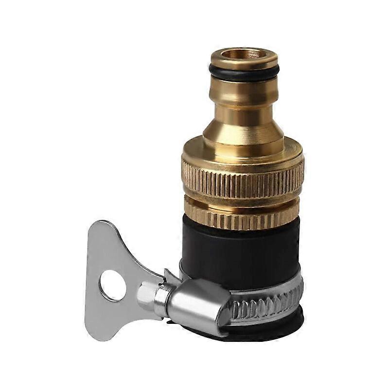 Round Faucet Connector, Brass Hose Connectors with Diameter 1/2'' to 3/4'' Universal Adapter for Faucet Watering Hose, One Piece, Gold