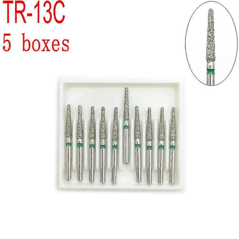 50Pcs Dental Diamond Burs Grit Green 1.6mm Fit High Speed Handpiece WR-13C/BR-31C/TF-13C/TR-62C