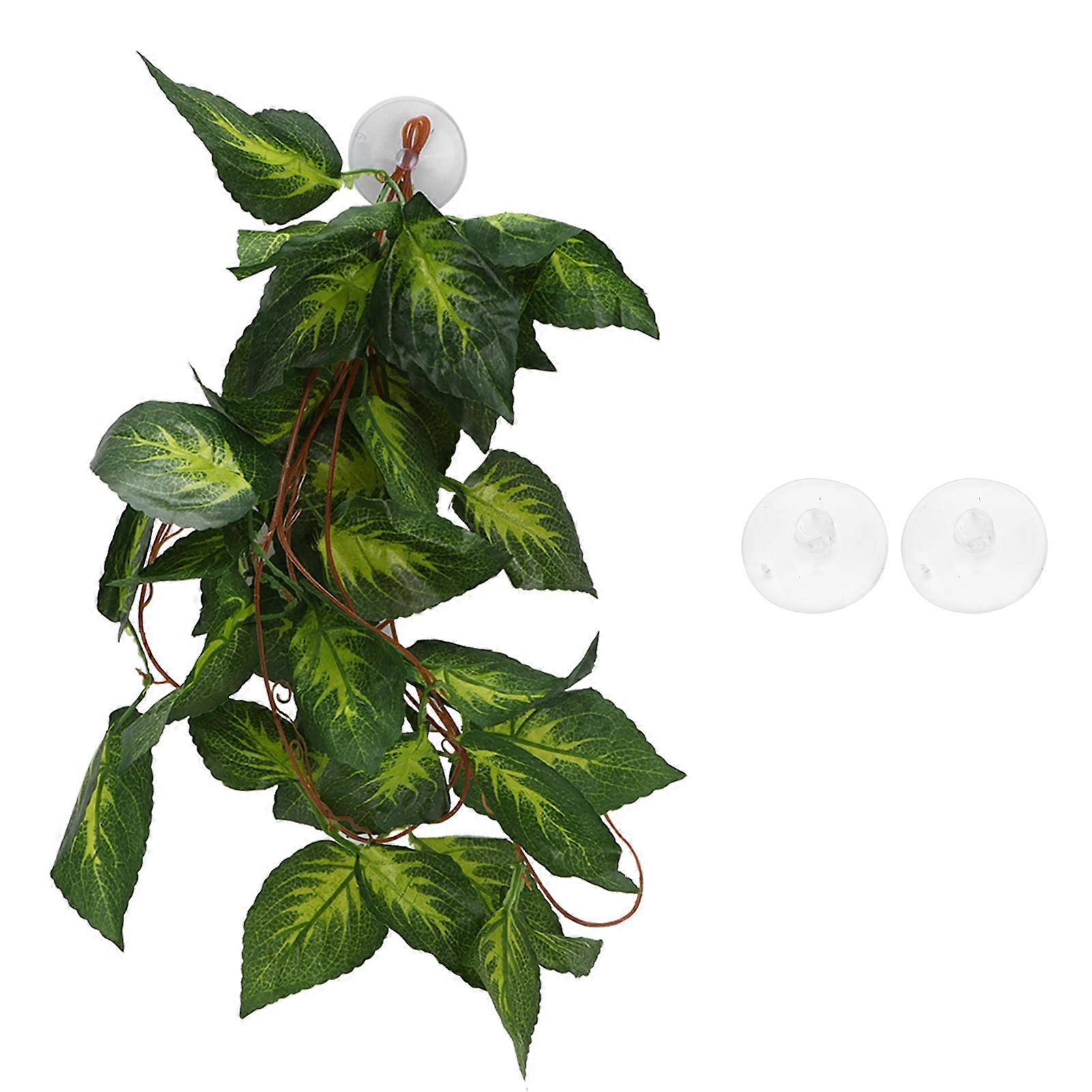Reptile Simulation Plant Decorative Landscaping False Vine for Reptile Rainforest BoxNFF?86 Variegated Leaf