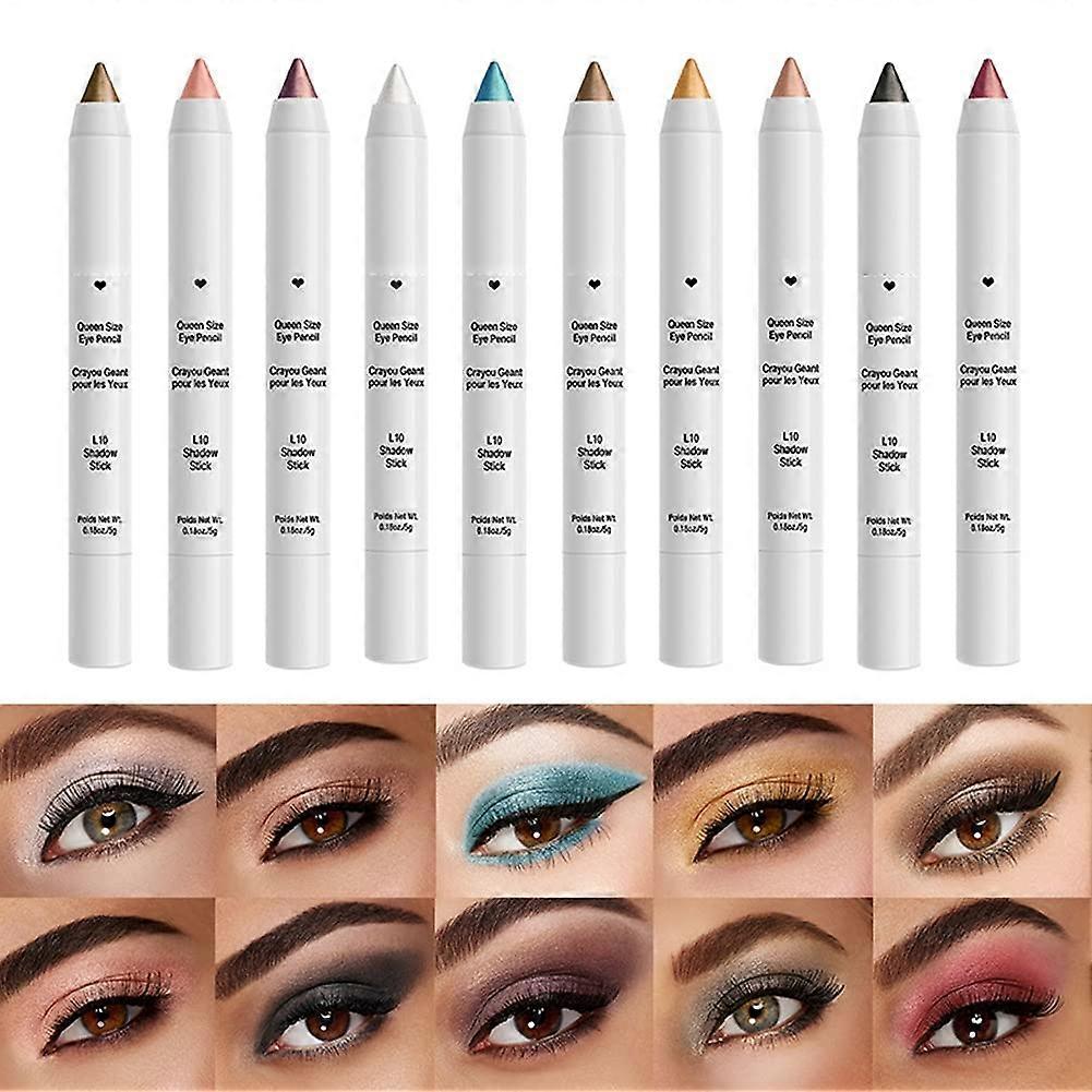 10pcs oogschaduw stick, vloeibare eyeliner oogschaduw stick set waterdichte shimmer hoog gepigmenteerde oogschaduw