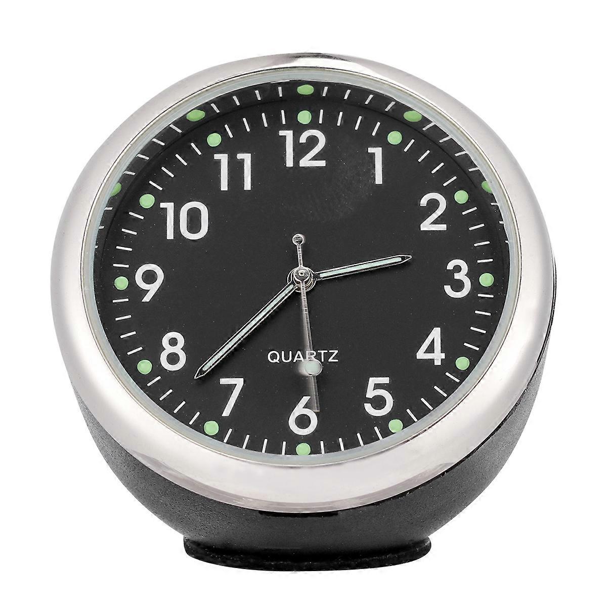 Car Clock Dashboard Luminous Quartz Clock Vehicle-mounted Mini Clock (Black)
