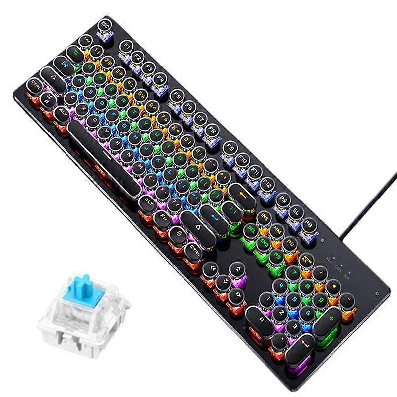 Gaming Keyboard Retro Keycap Backlit Wired Mechanical Keyboard for PC Computer