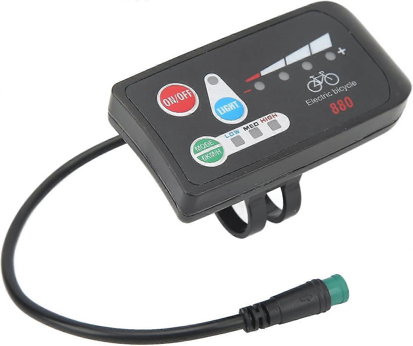 Elektrisk cykel LCD display, cykel display meter abs letvægts LED display meter med vandtæt stik til elektrisk cykel modifikation tilbehør (1