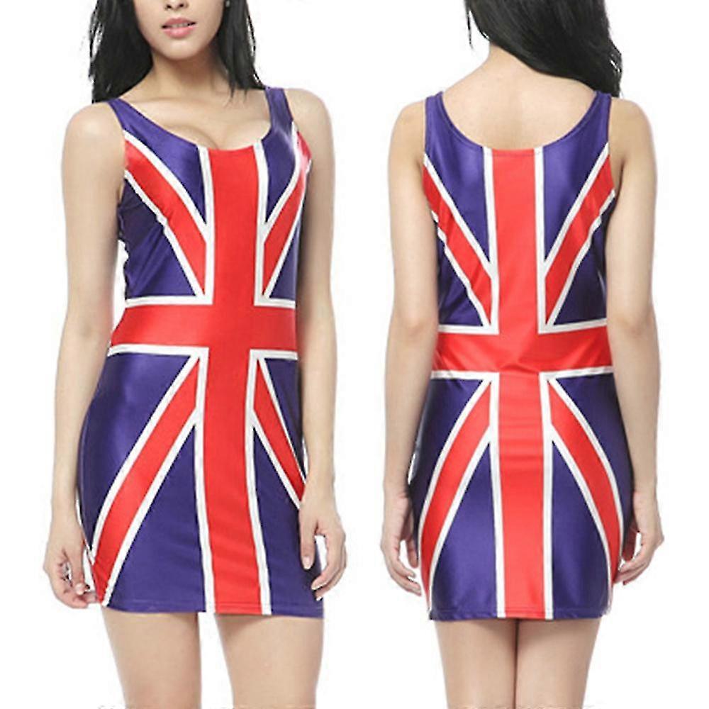 Women's Union Jack Dress Union Jack Flag Classic Dress British Flag King's Coronation Fancy Dress Up