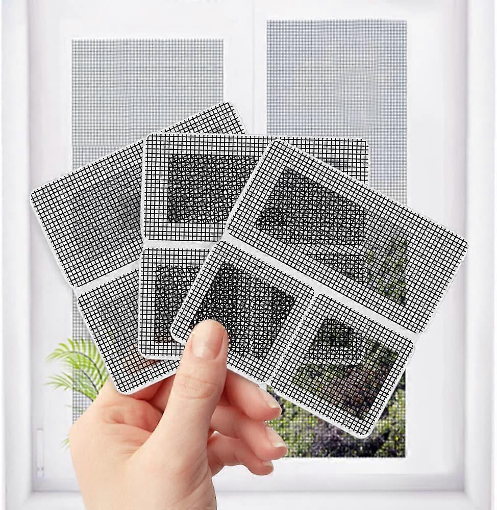 6Pcs Window Screen Patch Glass Fiber Self-Adhesive Window Mosquito Net Patches Door Window Screen Repair Window Screen Repair Stickers Window Scr