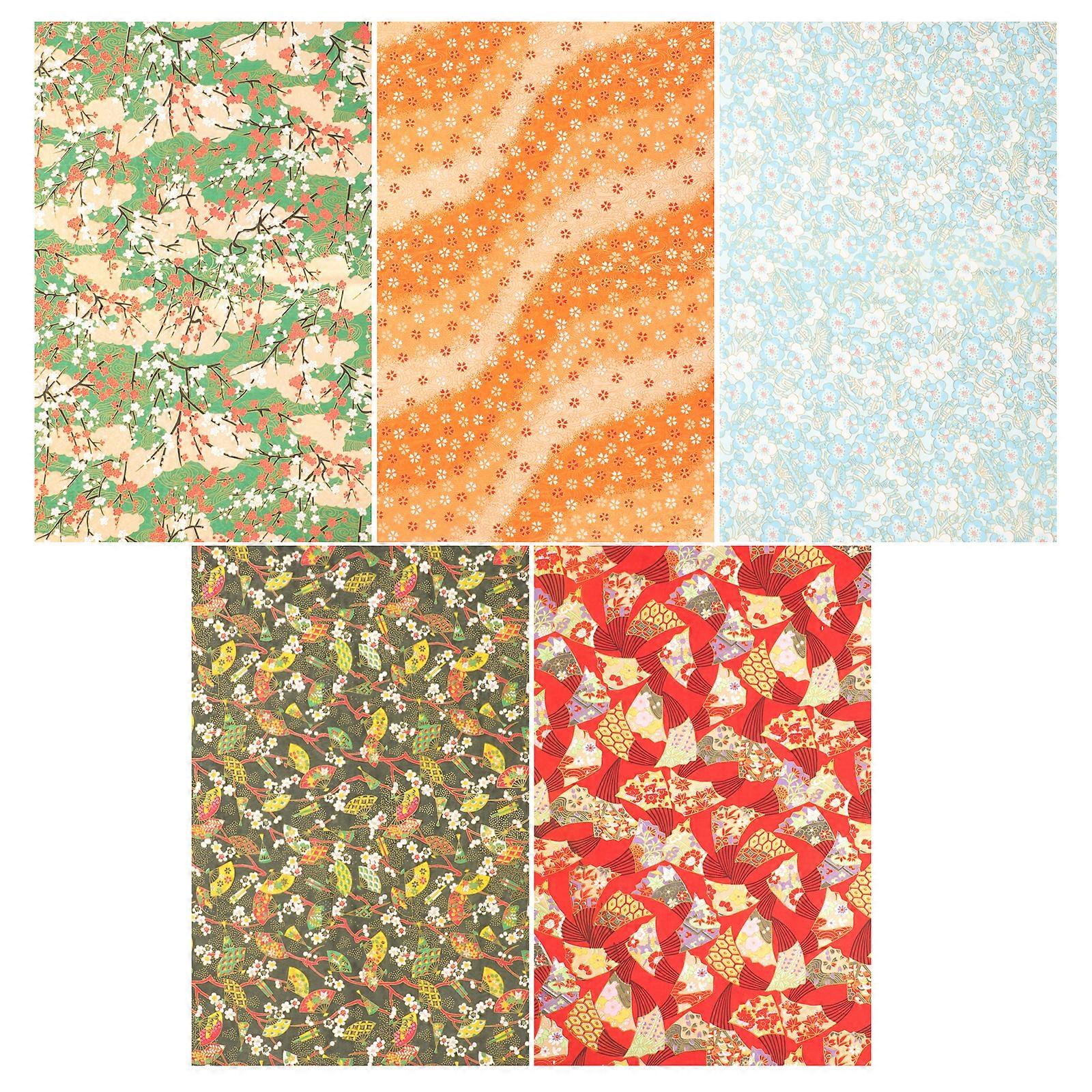 5 Sheets Japanese Style Wrapping Paper Delicate Gift Packing Paper Random Style