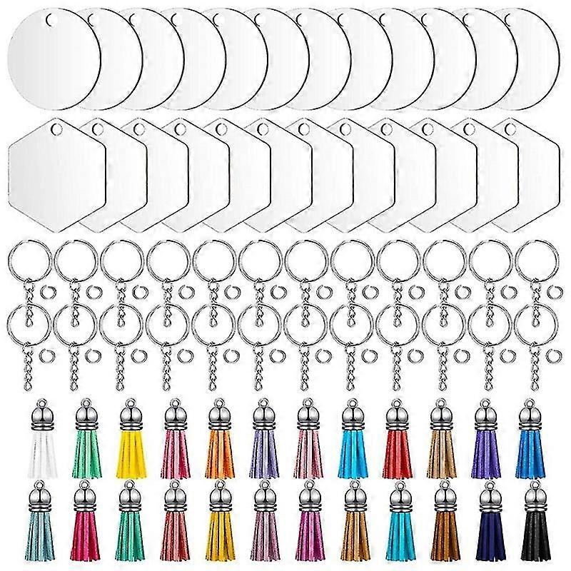 Round/hexagon Shape Sublimation Blank Keychains Diy Blank Keychain