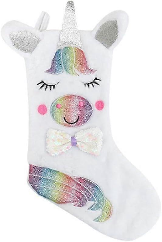 Julestrømpe med LED-lys, glitrende paljetter, juledekorasjon gavepose