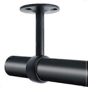 2 Stück Deckenhalterung Für Gardinenstange – 5.1 Cm Durchmesser, Edelstahl, Mattschwarz, Inkl. Montagematerial
