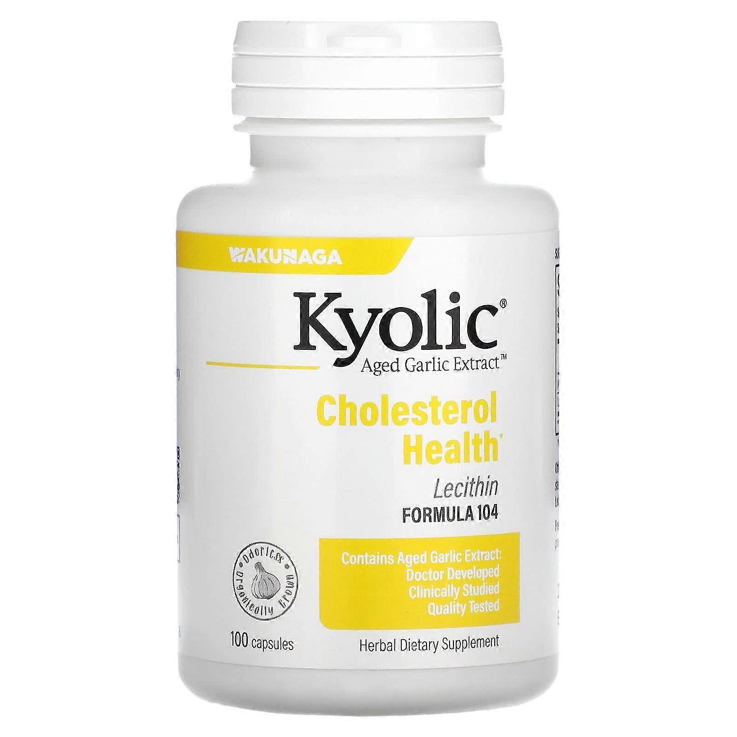 Kyolic, Aged Garlic Extract with Lecithin, Cholesterol Health, 100 Capsules