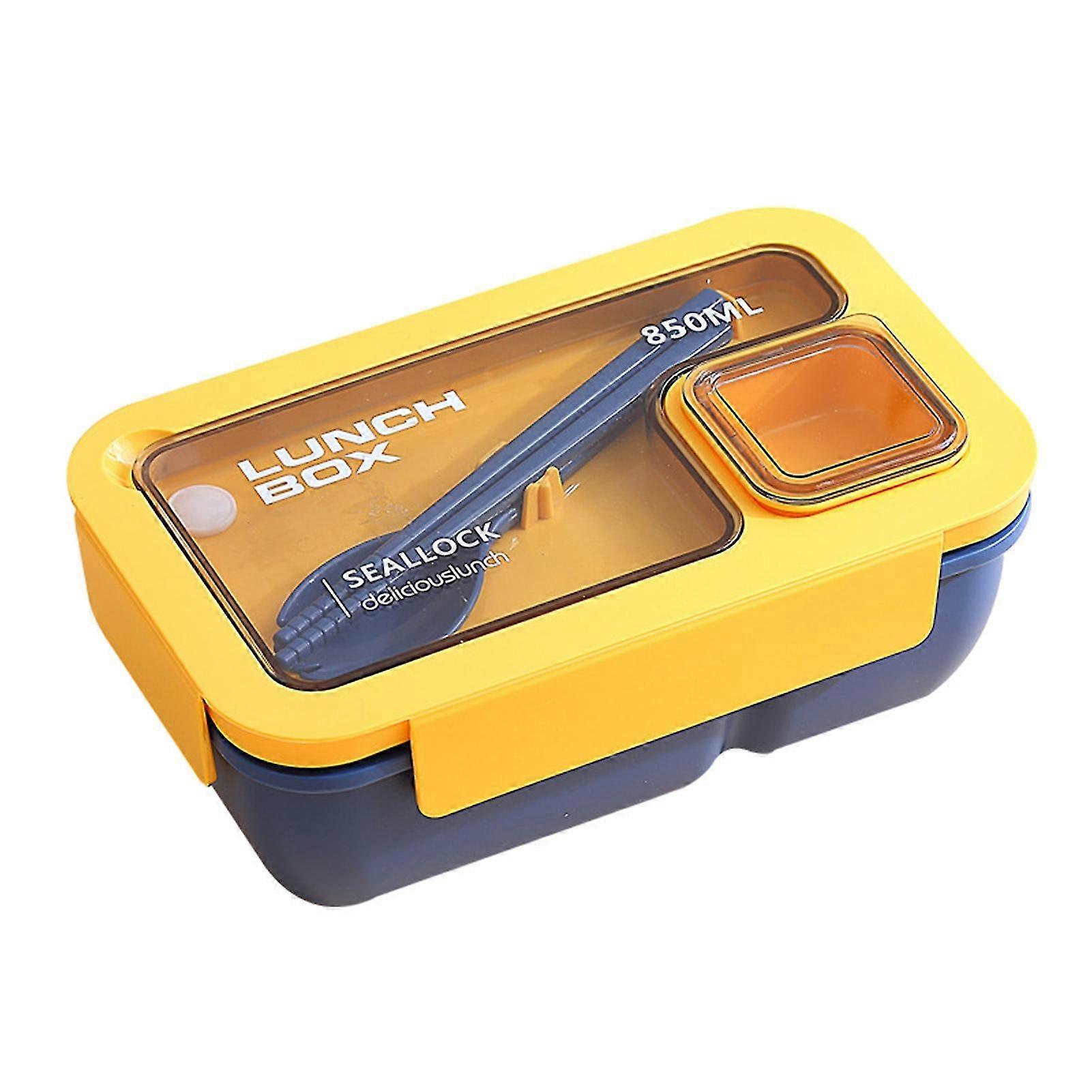 850/1100ml Lunch Box Dust-proof Lid Compartment Design Students Portable Bento Case With Spoon Chopsticks Daily Use Qinghai