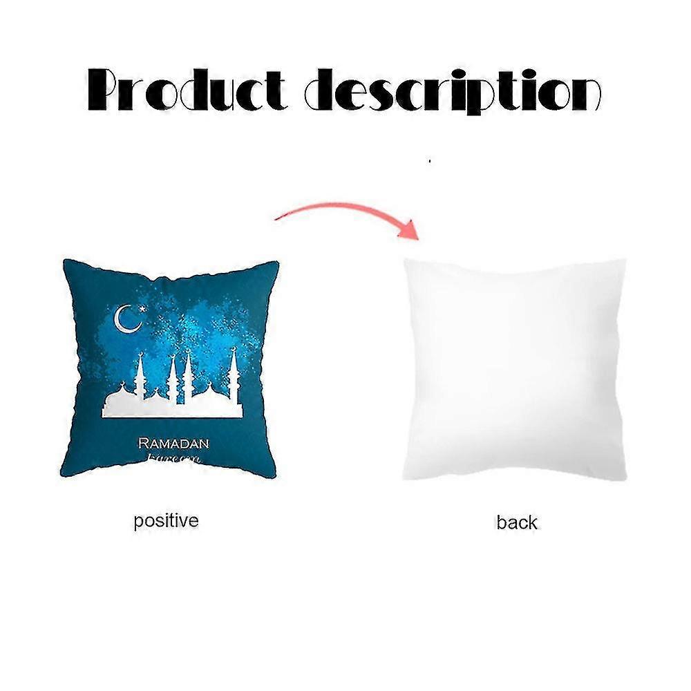 Throw Pillow Cover Ramadan Castles & Moon Print Plush Breathable Pillow Cover--a15 (huali)