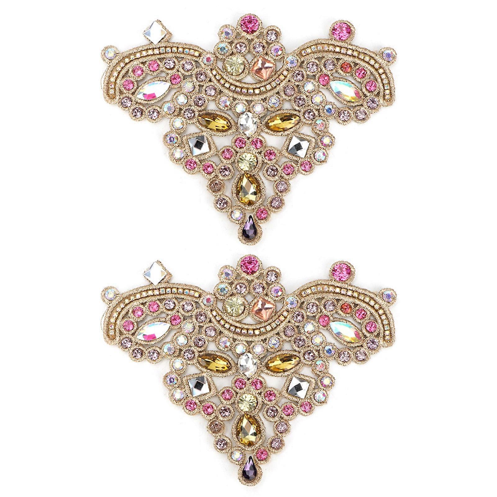 2 st strass kristall applikation sy-på fuskpärla lapp för kläder, skor, väska (#3)