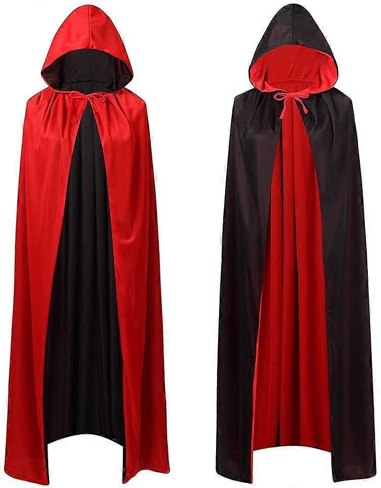 Dwustronny płaszcz wampira z kapturem odpowiedni do kostiumów na Halloween