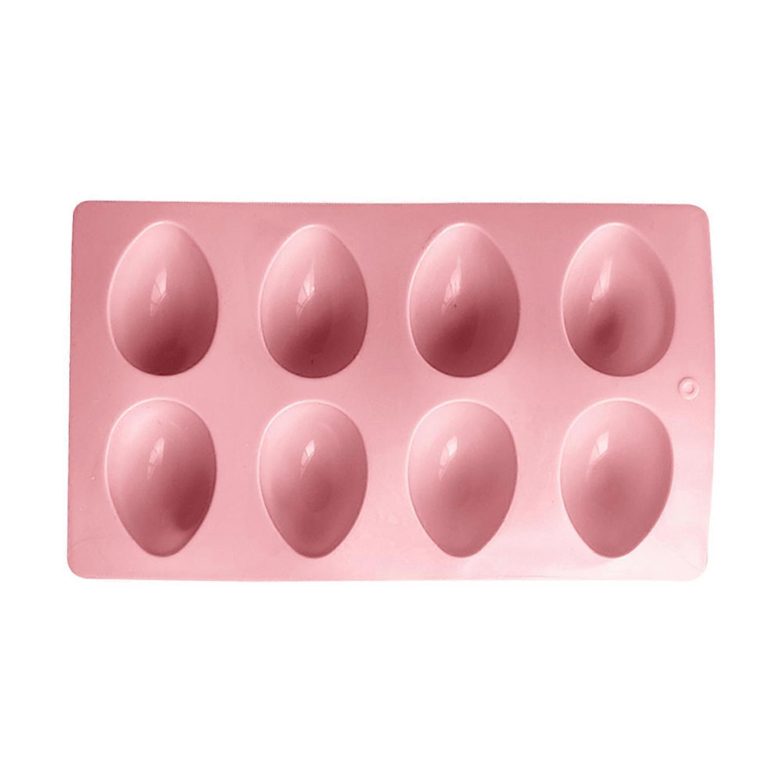 Candy Mold Easy Demoulding Non-stick Heat-resistant DIY Three-dimensional 8 Grids Easter Egg Shaped Silicone Cake Mold Kitchen Supply