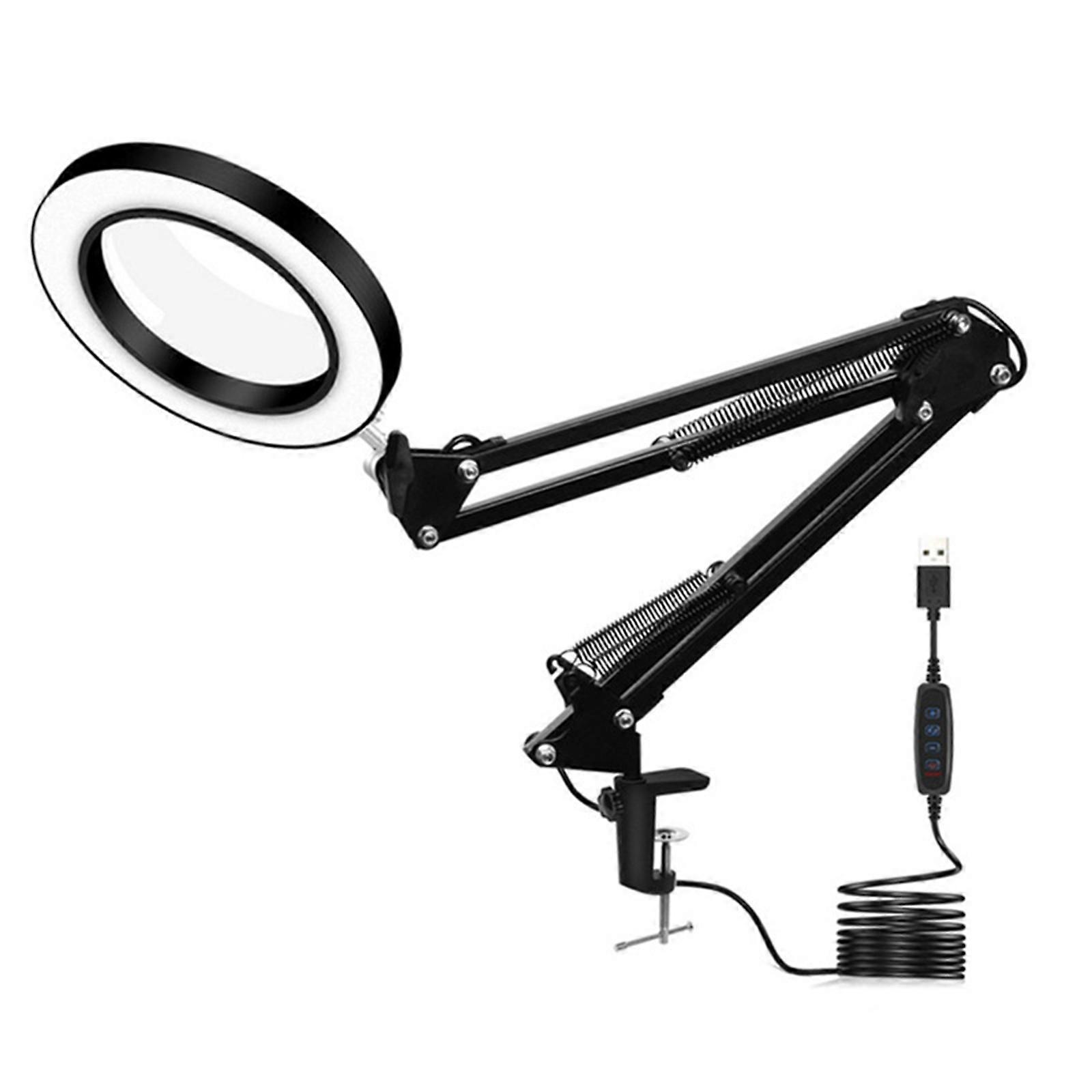 LED 10X Desk Magnifier Magnifying Lamp Magnifying Lamp Lamp with Clamp Light FT