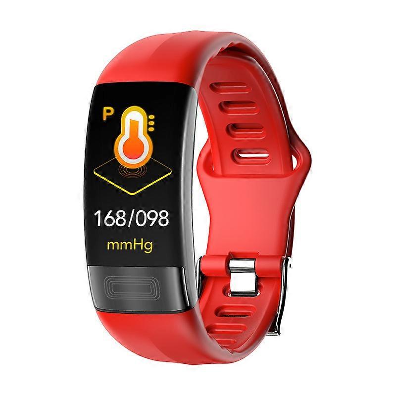 P11 Smart Bracelet ECG+HRV ECG Monitoring Blood Pressure Monitor Sports Step Counter IP67 Red