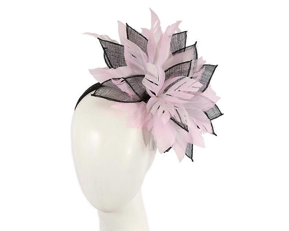 Black & Pink feathers flower fascinator by Max Alexander MA937BPI
